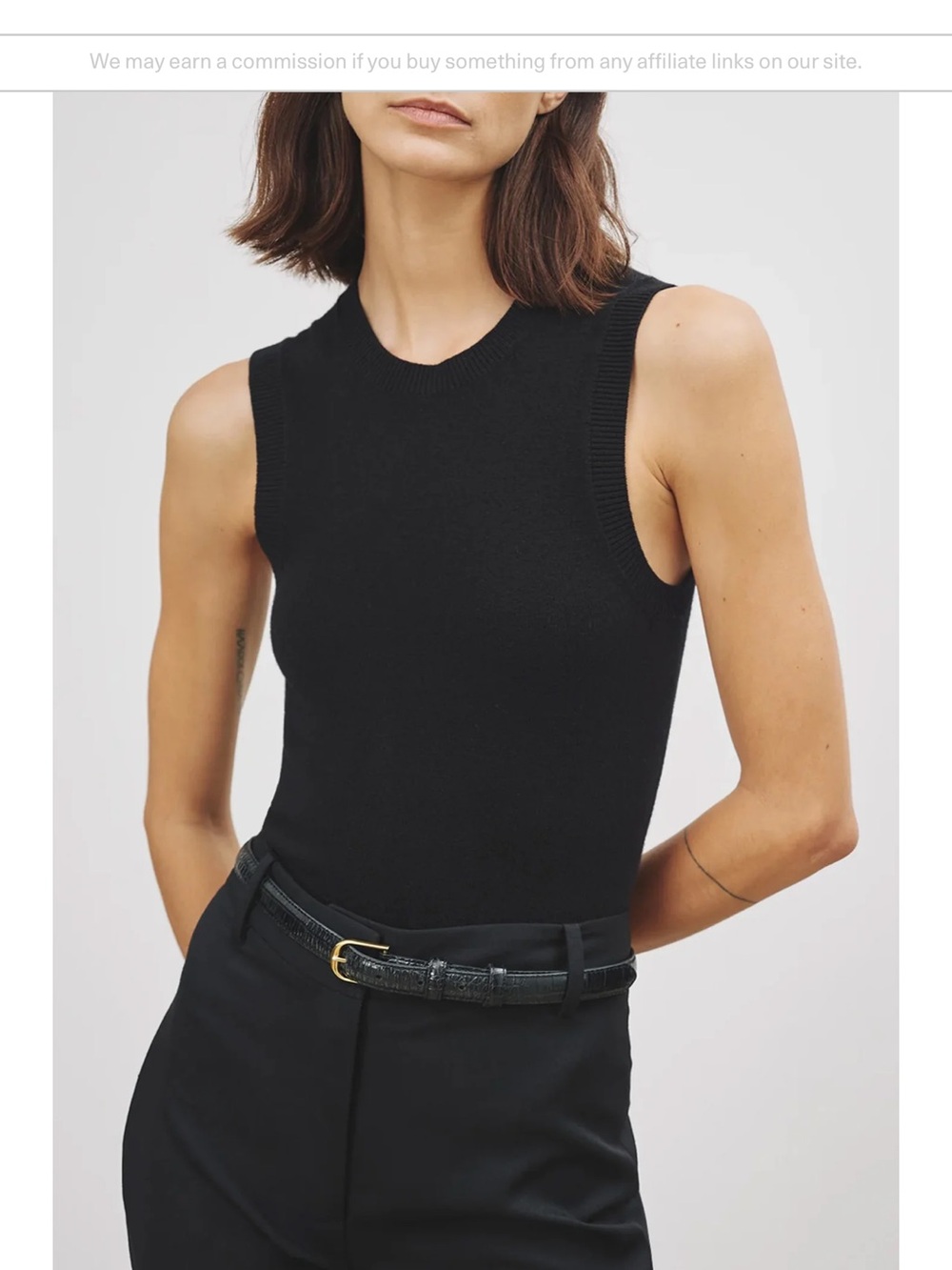 Nili Lotan Black Sleeveless Knit Tank 100% Cashmere- medium